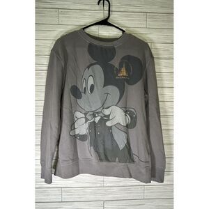 50th Anniversary Mickey Mouse TuxedWalt Disney World Grey Pullover Sweatshirt XS